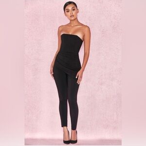House Of CB Leonida Black Crepe Jumpsuit